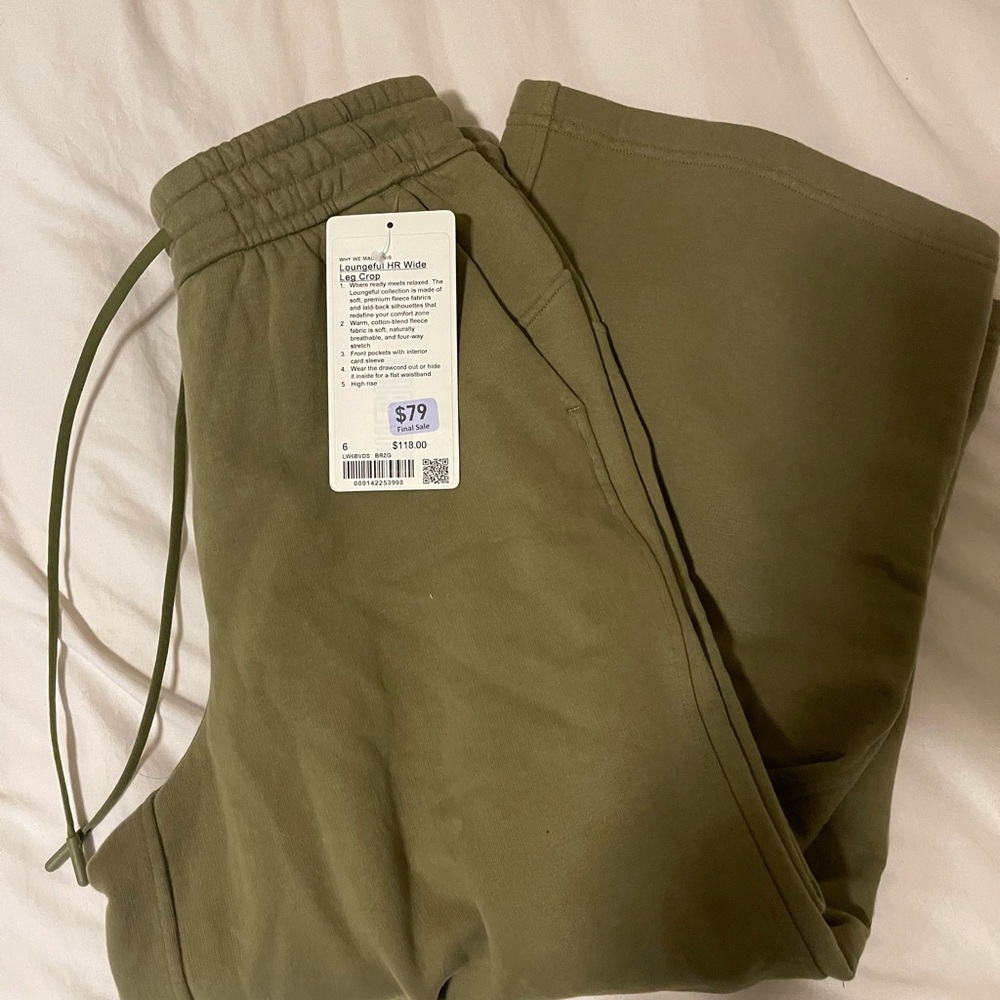 Loungeful Wide Crop Pant Lululemon - Bronze Green